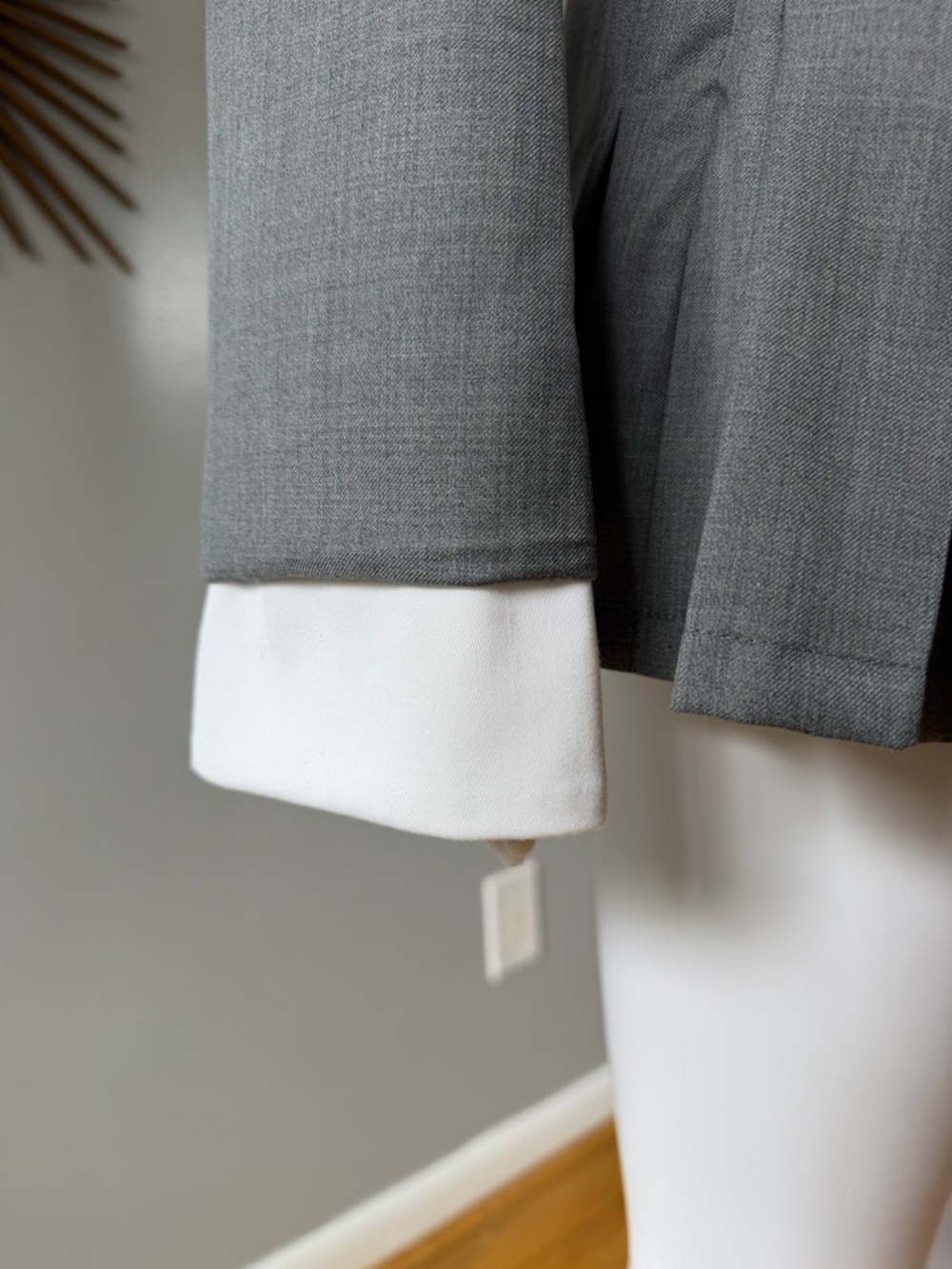 Nana Jacqueline - Charlotten & Harper Gray and White Pleated Skort Set - Picture 9 of 16
